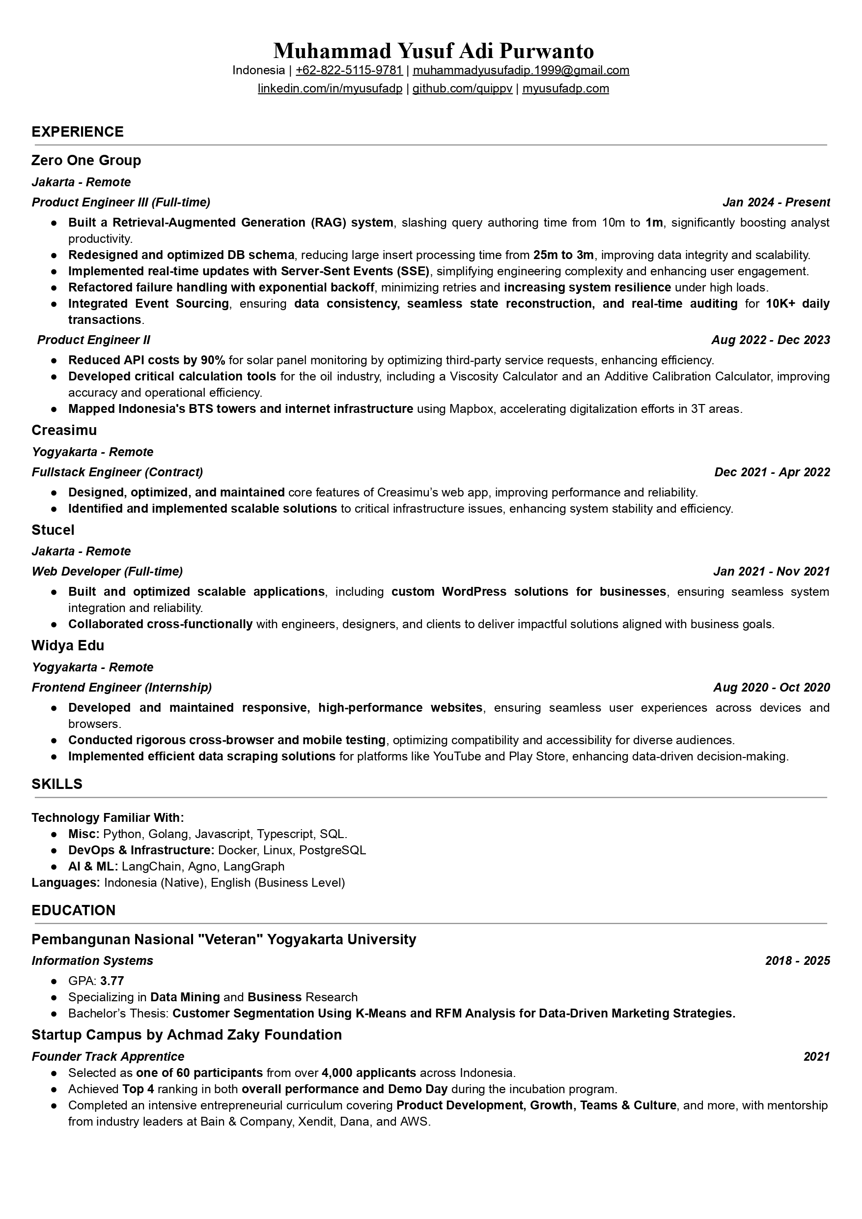 MYAP - Resume
